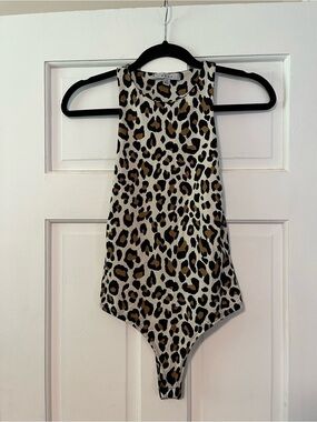 Leopard Animal Print Sleeveless Bodysuit